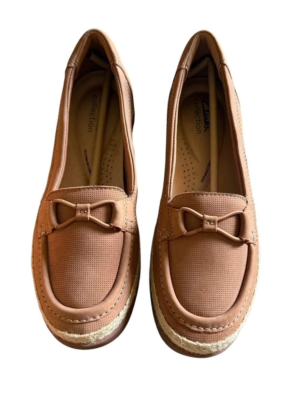 Clarks NIB Elaina Milly Tan Nubuck Loafers size 8.5
